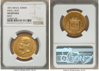 Pedro II gold "Small Bust" 20000 Reis 1851 AU Details (Bent) NGC, Rio de Janeiro mint, KM463. Two year type. AGW 0.5286 oz. 

HID09801242017

© 2022 H...