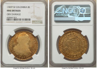 Charles III gold 8 Escudos 1787 P-SF Fine Details (Obverse Damage) NGC, Nuevo Reino mint, KM50.1a, Cal-2122. AGW 0.7841 oz. 

HID09801242017

© 2022 H...