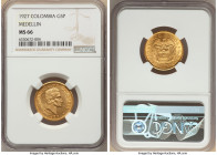 Republic gold 5 Pesos 1927 MS66 NGC, Medellin mint, KM204. Tied for NGC's "top pop." 

HID09801242017

© 2022 Heritage Auctions | All Rights Reserved