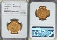 Kingdom of Napoleon. Napoleon I gold 40 Lire 1814-M AU58 NGC, Milan mint, KM12. Final year of type. 

HID09801242017

© 2022 Heritage Auctions | All R...