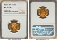 Umberto I gold 20 Lire 1882-R MS65 Deep Prooflike NGC, Rome mint, KM21. Fully Prooflike and reflective fields. 

HID09801242017

© 2022 Heritage Aucti...