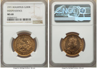 British Colony. Elizabeth II gold "Independence" 200 Rupees 1971 MS68 NGC, KM39, Fr-1. AGW 0.4587 oz. 

HID09801242017

© 2022 Heritage Auctions | All...