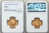 Oscar II gold 20 Kronor 1889-EB MS64 NGC, Stockholm mint, KM748. 

HID09801242017

© 2022 Heritage Auctions | All Rights Reserved