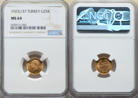 Republic gold 25 Kurush 1923 Year 37 (1970) MS64 NGC, Ankara mint, KM851. Semi-Prooflike fields. 

HID09801242017

© 2022 Heritage Auctions | All Righ...
