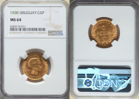 Republic gold 5 Pesos 1930-(a) MS64 NGC, Paris mint, KM27. One year type. 

HID09801242017

© 2022 Heritage Auctions | All Rights Reserved
