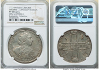 Peter I Rouble 1723-OК VF Details (Obverse Scratched) NGC, Red mint, KM162.3, Bit-848. Portrait with ermine mantle. A noticeable scratch in the right ...