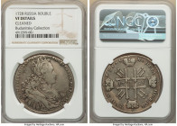 Peter II Rouble 1728 VF Details (Cleaned) NGC, Kadashevsky mint, KM182.2, Bit-42. Head parts legend. Star above head and star ends legend on obverse. ...