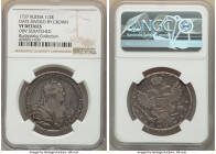 Anna Poltina (1/2 Rouble) 1737 VF Details (Obverse Scratched) NGC, Red mint, KM199.1, Bit-212 (R), Moscow type. The surfaces are a bit porous, with a ...