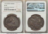 Anna Rouble 1732 VF35 NGC, Kadashevsky mint, KM192.1, Bit-57. Brooch on bosom. Dots part reverse legend. A very nice example of the grade, with a smal...
