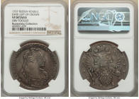 Anna Rouble 1737 VF Details (Obverse Tooled) NGC, Kadashevsky mint, KM197, Bit-133. No pearls on bosom. Nine pearls in hair. A number of tooling marks...