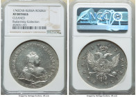 Elizabeth Rouble 1742-CПБ XF Details (Cleaned) NGC, St. Petersburg mint, KM-C19b.3, Diakov-35. C.П.Б below bust. Light marks on both obverse and rever...