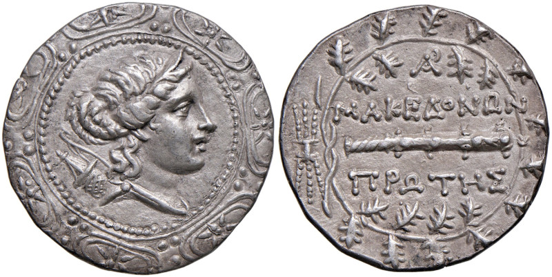 MACEDONIA Dominazione romana (336-323 a.C.) Tetradramma - Busto di Artemide a d....