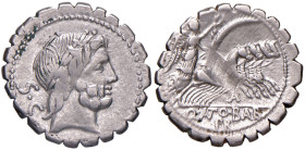 Antonia - Q. Antonius Balbus - Denario (83-82 a.C.) Testa di Giove a d. - R/ La Vittoria su quadriga a d. - B. 1; Cr. 364/1 AG (g 3,93) 
BB