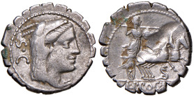 Procilia - L. Procilius - Denario (80 a.C.) Testa di Giunone Sospita a d. - R/ Giunone su biga a d. - B. 2; Cr. 379/2 AG (g 3,88) 
qBB