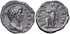 Elio (136-138) Denario - Busto a d. - R/ La Pietà stante a s. - RIC 432 AG (g 3,23) Lucidato e ripatinato, bellissimo ritratto
SPL