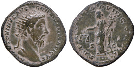 Marco Aurelio (161-180) Dupondio - Testa radiata a d. - R/ L’Equità stante a s. - RIC 1173 AE (g 10,40) Piccole screpolature e depositi
BB