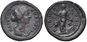 Faustina II (moglie di Marco Aurelio) Asse - Testa a d. - R/ Diana stante a s. - RIC 1629 AE (g 14,77) Ritocchi e corrosioni
BB