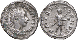 Gordiano III (238-244) Antoniniano - Busto radiato a d. - R/ Gordiano in abiti militari stante a d. - C. 276 AG (g 4,48)
SPL