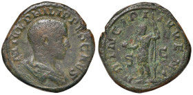 Filippo II (244-249) Sesterzio - Busto laureato a d. - R/ Filippo stante a s. - RIC 101 AE (g 19,82)
MB