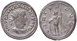 Gallieno (253-268) Antoniniano - Busto radiato a d. - R/ La Virtù stante a s. - RIC 181 MI (g 3,36)
BB+