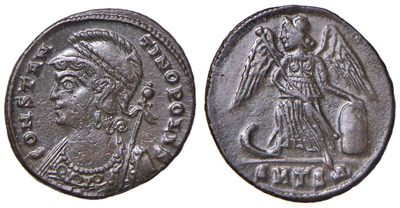 Costantino I (307-337) Follis celebrativo di Costantinopoli (Thessalonica) Busto...