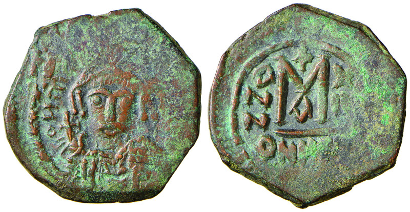 BISANZIO Maurizio Tiberio (578-582) Follis A. ? (Nicomedia) Busto coronato di fr...