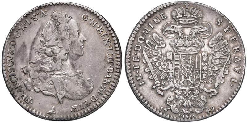 FIRENZE Francesco II (1737-1765) Francescone 1749 - MIR 362/2 AG (g 27,01) Macch...