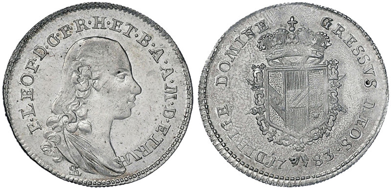 FIRENZE Pietro Leopoldo (1765-1790) Paolo 1783 - MIR 389 AG (g 2,63) R Minimi gr...