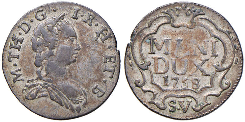 MILANO Maria Teresa (1740-1780) 5 Soldi 1758 - MIR 428/3 MI (g 2,78)
qBB