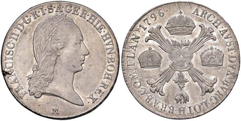 MILANO Francesco II (1792-1796) Crocione 1796 - MIR 472/5 AG (g 29,56) Screpolat...