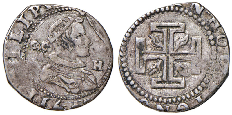 NAPOLI Filippo IV (1621-1665) 15 Grani 1647 (?) - Magliocca 27 AG (g 3,59) Tosat...
