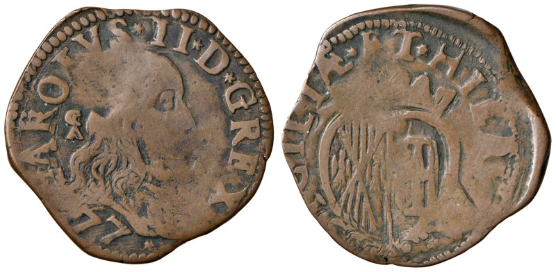 NAPOLI Carlo II (1674-1700) Grano 1677 - Magliocca 4 CU (g 5,76)
MB