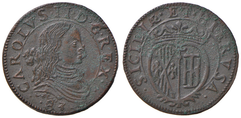 NAPOLI Carlo II (1674-1700) Grano 1683 - Magliocca 60 CU (g 9,57) Qualche deposi...