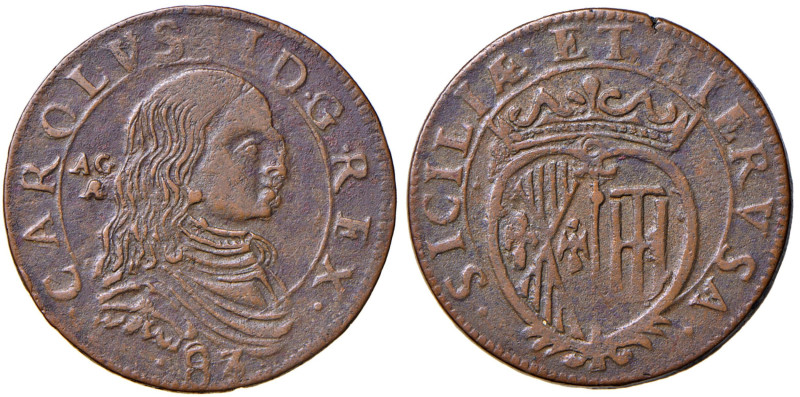 NAPOLI Carlo II (1674-1700) Grano 1683 - Magliocca 60 CU (g 8,56)
BB+/qSPL