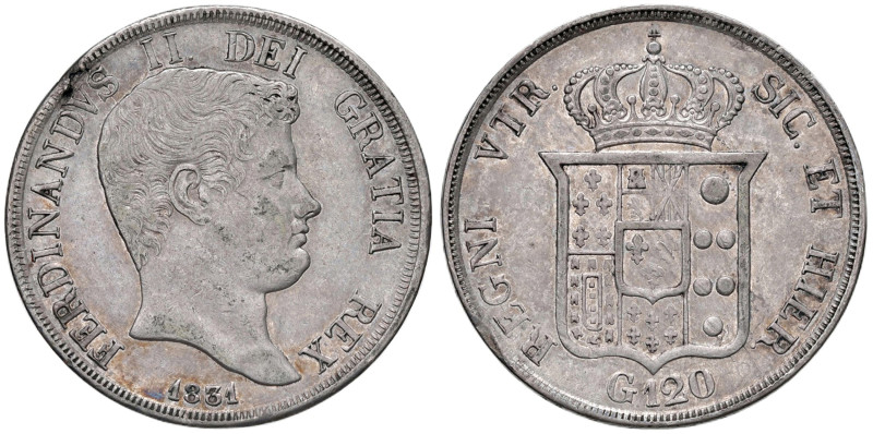 NAPOLI Ferdinando II (1830-1859) Piastra 1831 - Magliocca 536 AG (g 27,42) Screp...