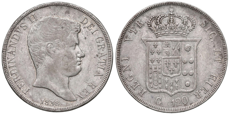 NAPOLI Ferdinando II (1830-1859) Piastra 1838 - Magliocca 544 AG (g 27,43)
BB/B...