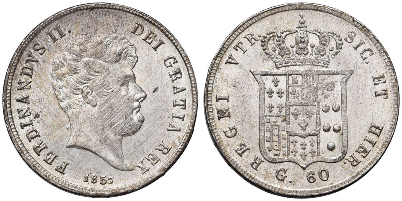 NAPOLI Ferdinando II (1830-1859) Mezza piastra 1857 - Magliocca 593 AG (g 13,75)...