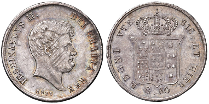 NAPOLI Ferdinando II (1830-1859) Mezza piastra 1857 - Magliocca 593 AG (g 13,77)...