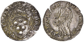 Pio IV (1559-1565) Grosso - Munt. 42 AG (g 1,60) Frattura del tondello ma bell’esemplare
SPL