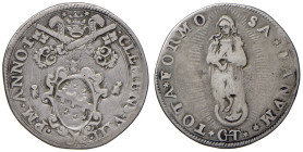 Clemente VIII (1592-1605) Fano - Testone A. I - Munt. 153 AG (g 9,20) RRR
MB