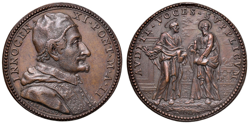 Innocenzo XI (1676-1689) Medaglia A. II 1678 - Opus: Hamerani - AE (g 13,92 - Ø ...