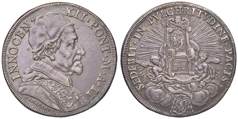 Innocenzo XII (1691-1700) Piastra 1692 A. II - Munt. 24 AG (g 31,85) RR Ex Nomis...