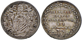 Clemente XIII (1758-1769) Giulio 1763 A. V - Munt. 20 AG (g 2,66) Bella patina iridescente
qFDC