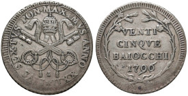 Pio VI (1774-1799) 25 Baiocchi 1796 A. XXII - Munt. 72 MI (g 9,25)
qBB