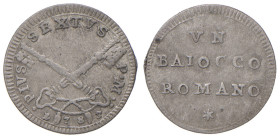 PIO VI (1774-1799) Baiocco 1783 - Nomisma 129 MI (g 0,78) RR
BB/BB+