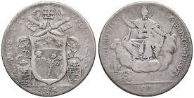 Pio VI (1774-1799) Bologna - Mezzo scudo 1785 - Munt. 209 var. I (ma omette questa data) AG (g 12,86) R
MB