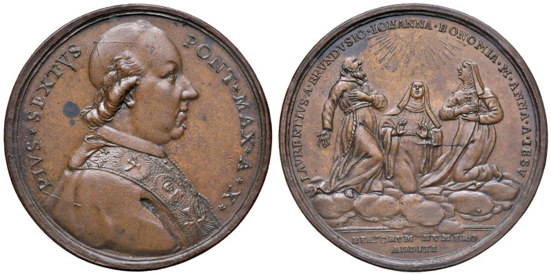 Pio VI (1775-1799) Medaglia A. X 1783 - Opus: Hamerani - AE (g 19,75 - Ø 41 mm) ...