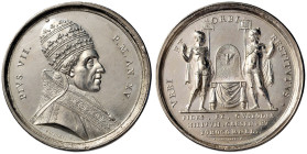 Pio VII (1800-1823) Medaglia A. XV - Opus: Pasinati - Bart. p. 232 (che non la indica come l’annuale) AG (g 27,05) Minimo colpetto al bordo
SPL+