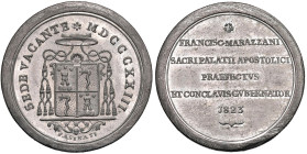 Sede Vacante (1823) Medaglia 1823 - Opus: Pasinati - MB (g 8,80 - Ø 28 mm) RR Emessa dal Prefetto dei Sacri Palazzi Apostolici e Governatore del Concl...