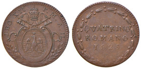 Leone XII (1823-1829) Quattrino 1825 A. II - Nomisma 327 CU (g 2,32) Debolezza di conio ma bell’esemplare
SPL